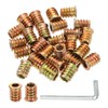uxcell 100 Pcs Threaded Insert for Wood, 1/4" - 20