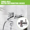 Shower Diverter Valve 3-Way T-Adapter, Solid Brass with Chrome Plating,