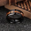 King Will Mens 8mm Black Tungsten Carbide Wedding Ring Rose