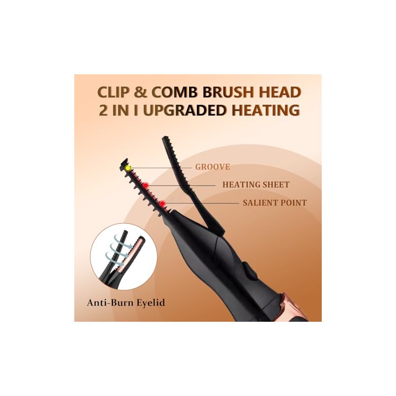 Heated Eyelash Curler for Women, USB Rechargeable Lash Curling Beauty