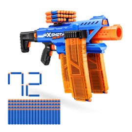 XSHOT Insanity Motorized Clip Mania Dart Blaster with 48 Darts - Air Pocket Technology, Auto Feeding Belt, Tripod & Scope, Outdoor Toy