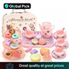 Girls Tea Party Set, Pretend Play Kitchen Toy with Dessert