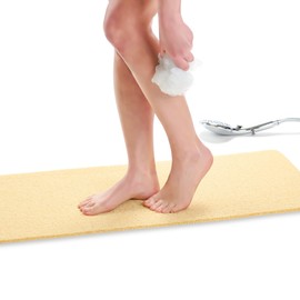 Non Slip Bathtub Mat Shower Mat for Tub - Loofah Bath Mats for Bathroom - 40x16 Bathtub Floor Mat - Textured Anti Slip Bath Mat Without Suction Cups - Secure Mat for Wet Areas (40x16 Beige)