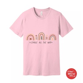 Jingle All the Way Rainbow T-shirt, Boho Christmas Graphic Tee, Festive Holiday