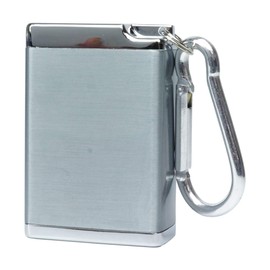 prendre PR-HY913 Portable Ashtray with Carabiner Butt Holder, Portable, Ash Tray, Metal Lid, Small, Lightweight, Smoking Goods, Easy to Carry, Silver