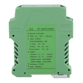 DC Acondicionador de señal, DC 24V DC Transmisor aislador de señal de corriente 4-20mA PLC Detector de señal de acondicionador(1 in 2 out, 4-20mA to 4-20mA)