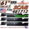 For SCAG COPPERHEAD 3-PK 61" HEAVY DUTY SCAG 481712 NOTCHED