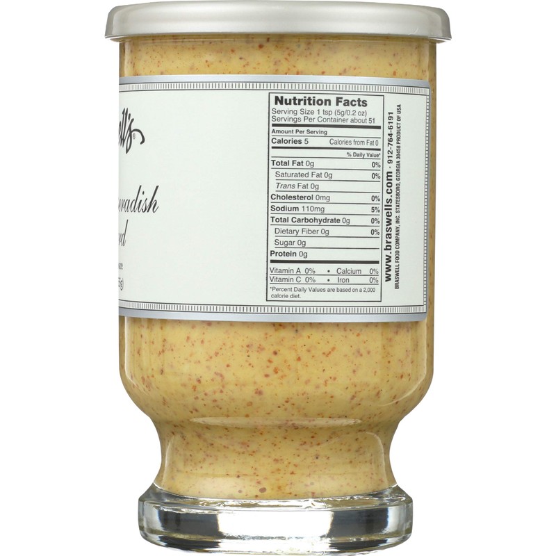 Braswells, Mustard Hot Horseradish, 9 Ounce