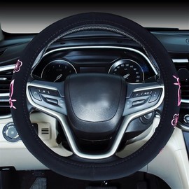 Mayco Bell - Bonita funda para volante de coche con bordado para mujer (rosa)