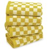 4 Pcs Hand Towels for Bathroom Checkered, Cotton Soft Absorbent