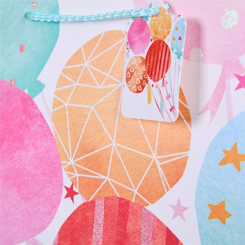 SUNCOLOR 16" Extra Large Gift Bags for Birthday Party with