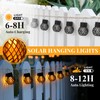 GIGALUMI Solar Hanging Lights for Outdoors, Pack of 8 Flickering