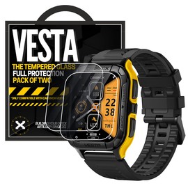 CARBINOX Tempered Glass Screen Protector Compatible for Vesta Smart Watch - High Transparency, Anti Scratch, High Sensitivity, Bubble Free (2 Pack) Vesta