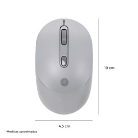 TECHZONE Mouse Inalámbrico con Click Silencioso 4 Botones Tecnología USB Plug & Play 1600 dpi Gris