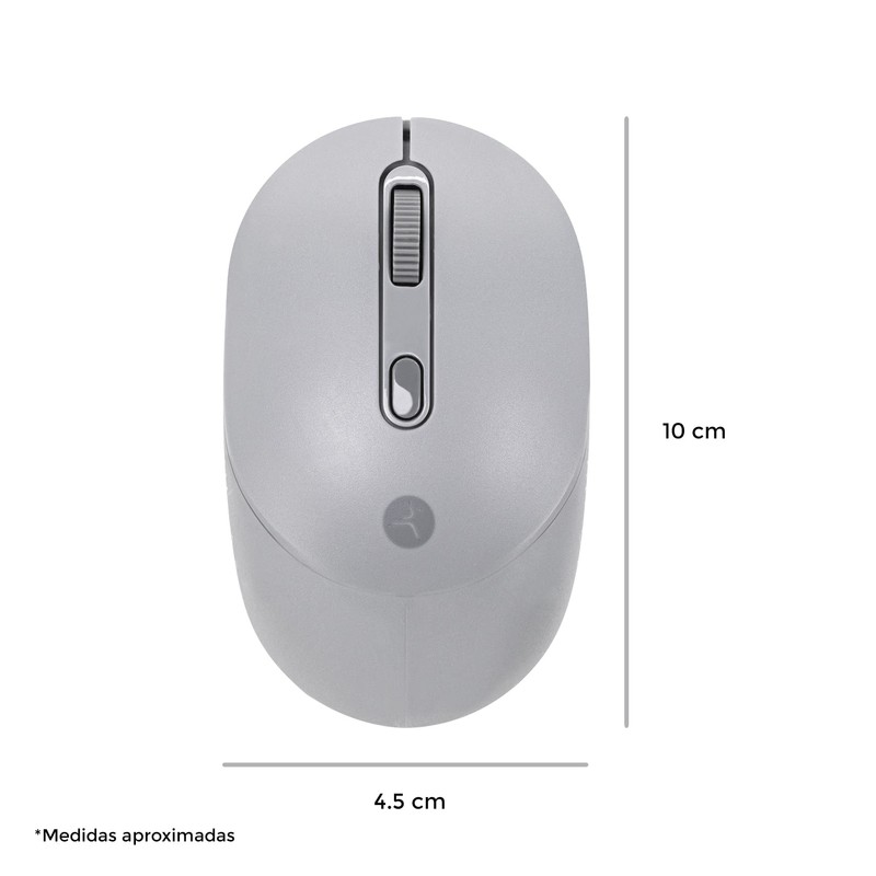 TECHZONE Mouse Inalámbrico con Click Silencioso 4 Botones Tecnología USB