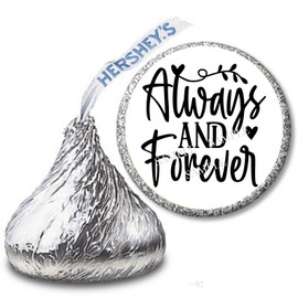 Unbranded Always and Forever Wedding Party Favors Hershey Kiss Candy Wrappers Kiss Labels