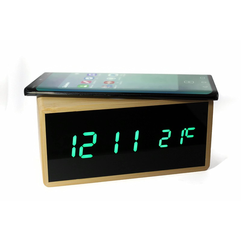 Atlanta 2602 Digital Alarm Clock LED Display with Wireless Charging
