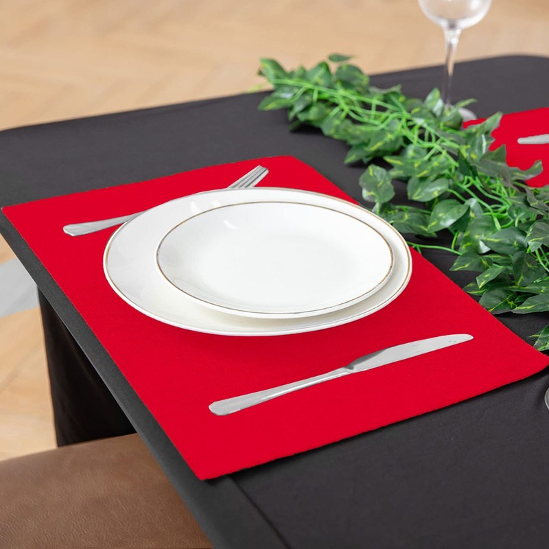 Rinpon Cloth Placemats Set of 8, Linen Type Fabric Placemats