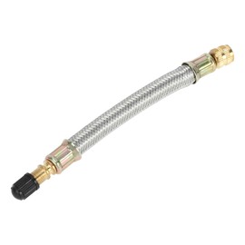 A ABSOPRO Tire Valve Stem Air Inflation Adaptor Durable 140mm Long Tire Valve Extension Pure Copper Stainless Steel Silver Tone