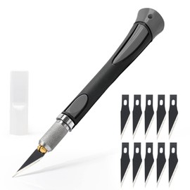 EHDIS Precision Hobby Knife Set Utility Craft Knife Kit with 10PCS Blades for Art, Working-Stencil, Scoring, Scrapbooking, Architecture Modeling, Crafting, Precision Knife-Grey