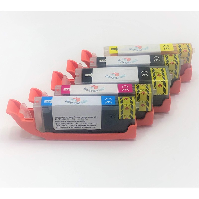 5 x Compatible Canon PGI-580 and CLi-581 Food Colouring Cartridges
