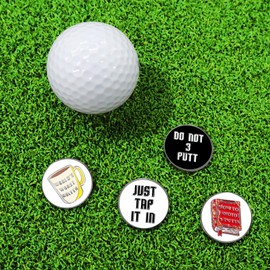 Golf Hat Clip with Ball Marker Magnetic Value Gift Set, Alignment Clips Attaches Easily to Hat Caps Belt Fashion Pattern Training Aids Accessories for Men Women Kids Durable Removable (Style 5)