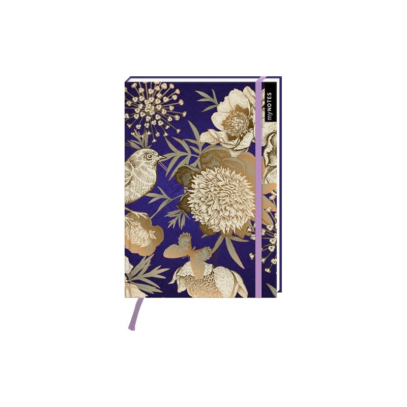 myNOTES Notizbuch A5: Fleurs: Notebook medium, gepunktet, paginiert | Für