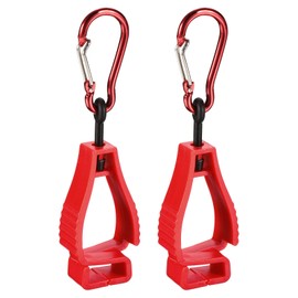 M METERXITY 2 Pack Glove Clips - Grabber Clip Holder Gloves Keeper Clamp Grabber Catcher Apply to Worker Construction Belts Helmets(Red)