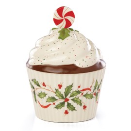 Lenox 886642 - Plato de dulces para cupcakes, diseño navideño