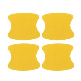 Motoforti Car Door Handle Cup Protector Door Handle Scratches Protective Films 3.54"x3.93" Anti-Scratches PVC Carbon Fiber Yellow 4 Pcs