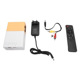 Small Projector 600ASIN Remote Control Portable Movie Projector with USB AV HD Multimedia Interface for Phone Laptop 100‑240V EU Plug