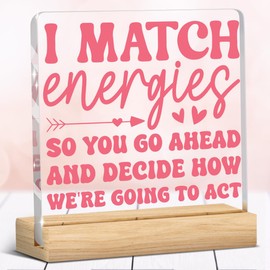 Pink Office Decor Funny Office Desk Sign Inspirational Farmhouse Acrylic Sign for Tabletop Cubicle Shelf Desk Accessories Acrylic Sign for Coworker Teammate Employee Boss