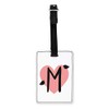 Gift Base Letter M Heart Alphabet Visual Luggage Tag with