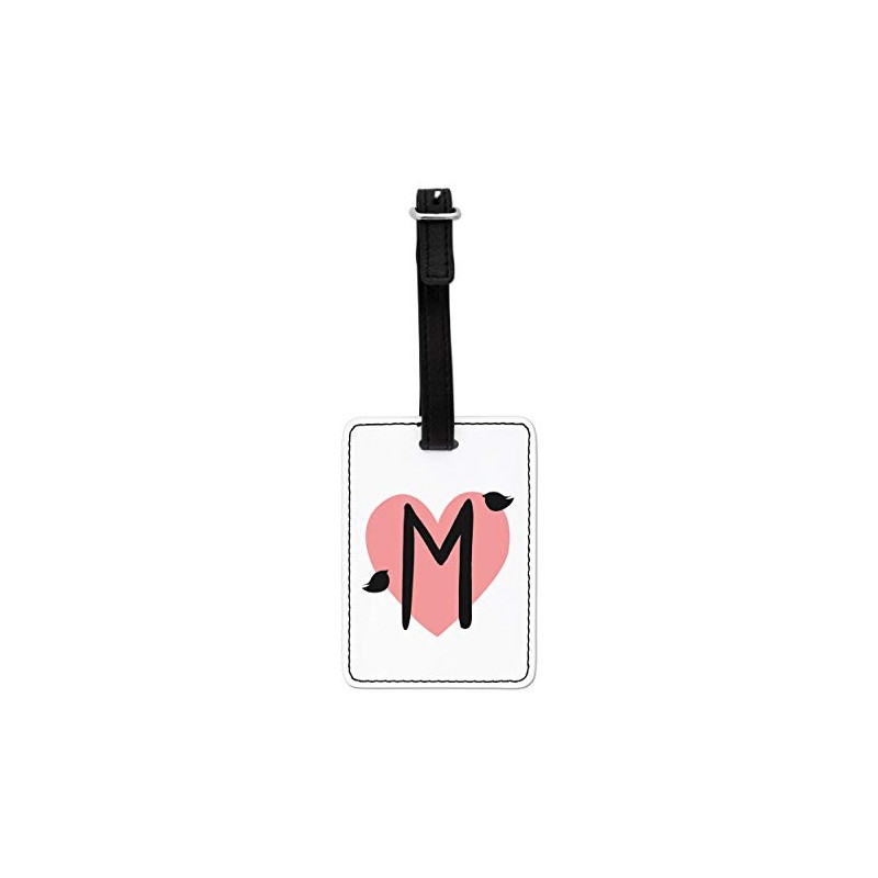 Gift Base Letter M Heart Alphabet Visual Luggage Tag with