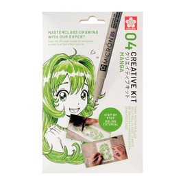 Sakura Creative Kit, 3 Pens, 3 x A6 Multi Media Paper Sheets (Manga Character)