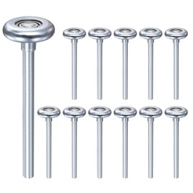 uxcell 12pcs 1.8" Steel Garage Door Rollers for 2" Garage Track, 7" Long Stem Roller Wheels, Precision Bearing 10 Balls, Silver Tone