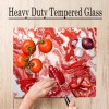DAJDC Light Dark Red Marble Kitchen Glass Cutting Board Ocean