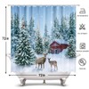 Fitumiw Winter Christmas Shower Curtain 72" x 72" Winter Snowy