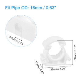 uxcell 20Pcs PPR Water Pipe Clamps, Plastic U Shaped Pipe Clamps Clips with Fixing Clip Fit for 16mm/0.63" OD Water Pipes and Tubing Hoses Support, White