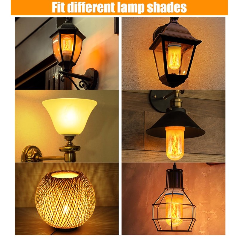 CPPSLEE Upgraded LED Flame Light Bulbs, 4 Modes Flickering Light