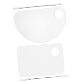 SAFIGLE 2 Sets Transparent Acrylic Makeup Mixing Palette Foundation Plate Cosmetic Mixing Tools for Nail Art Painting Makeup Applications Easy to Clean Portable