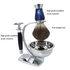 Magyfosia Premium Wet Manual Double Edge Safety Razor Shaving Set with 10 Original Blades, Shave Brush, Stainless Steel Soap Bowl, Barbershop Grooming Shaver Set for Men