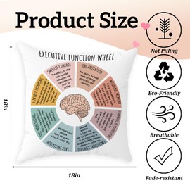Executive Function Wheel Throw Pillow Covers Cozy Square Pillowcases Home Decor for Bed Couch Sofa Therapy Office Living Room Cushion Covers Counselor Physical Therapist Gifts