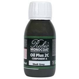 Rubio Monocoat Wood Stain & Finish Sample - Shell Grey | Oil Plus Part A | Quick-Dry, Eco-Friendly Linseed Wood Oil for Indoor Use | Ideal for Sampling Oil Plus 2C & Touch Ups | 100 mL