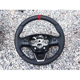 RedlineGoods Steering Wheel Cover Compatible with Ford Bronco Sport 2021-23 Leather Black Stitch Silver