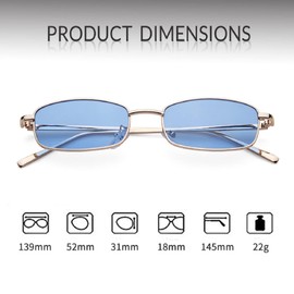 ADEWU Retro Sunglasses Women Trendy Rectangle UV Protection Glasses Metal Frame Fashion