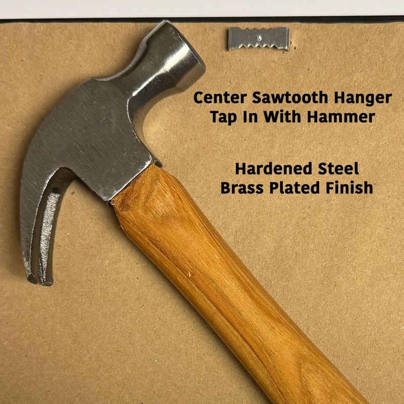 Premium Quality 1" Brass Finish Nailess Sawtooth Hanger - 10