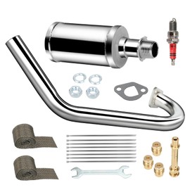 FVRITO Racing Exhaust Pipe Muffler Silencer Kit for Predator 212cc 224cc 196cc 6.5HP Coleman CT200u BT200X CT200U-EX KT196 GX160 GX200 Mini Bike Go Kart Engine Baja Warrior MB200 Performance Parts