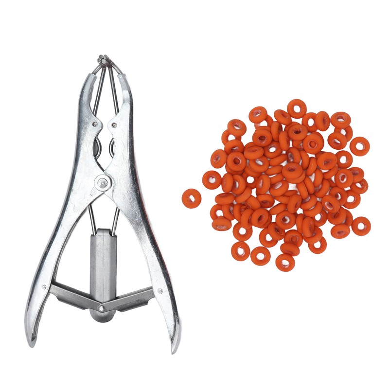 Castration Pliers Tail Docking Device Veterinary Tool with Castrator Rings