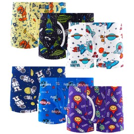 JAHSIYI Space Underwear Boys Toddler Size 3T Boxers Briefs Kids 100% Cotton Underpants 3 Years Old Undies Alien Clothes Boxer Para Niños Años Ropa Interior Calzoncillos